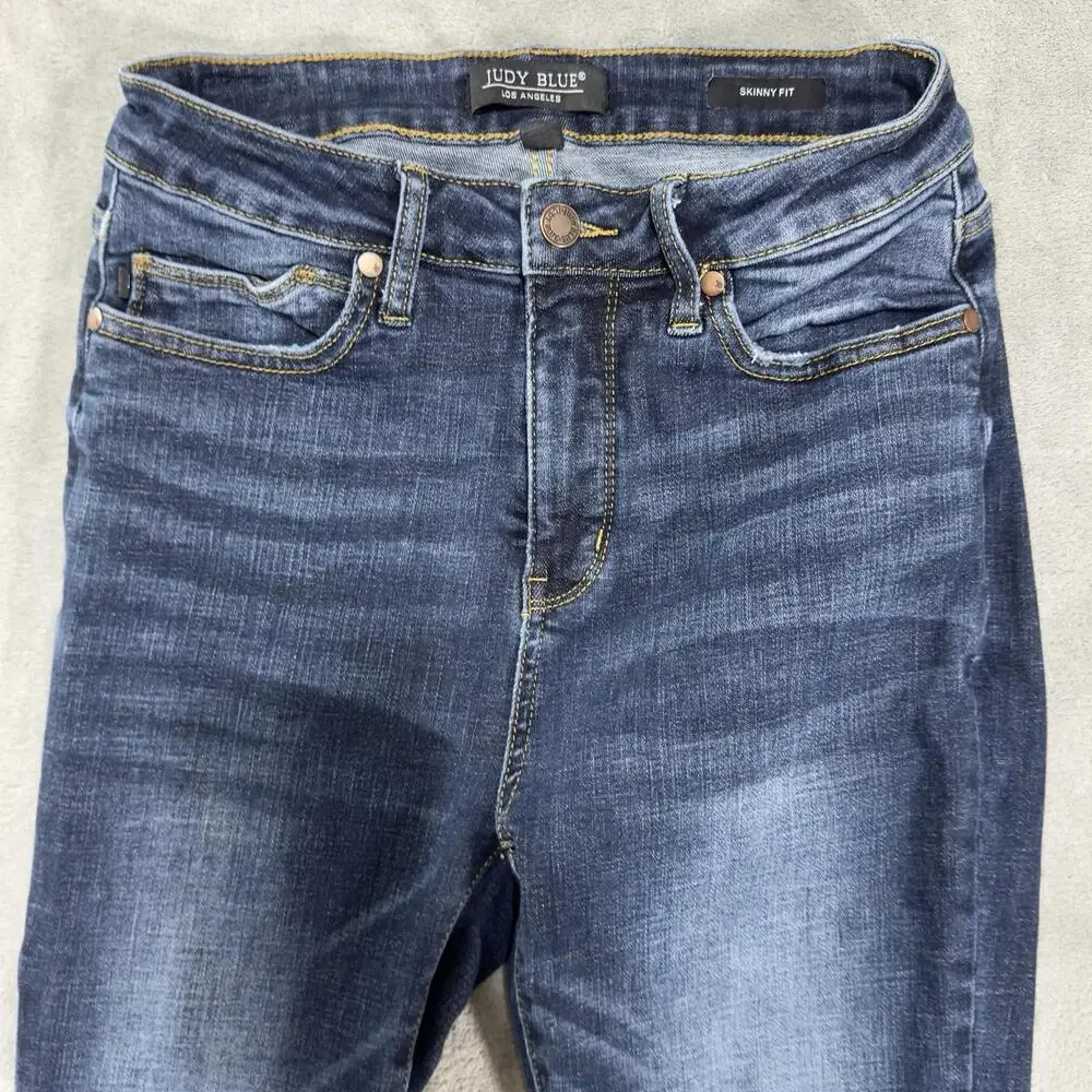 Judy Blue Skinny Jeans 7/28 High Rise Dark Wash Stretch Style JB88527 - Picture 2 of 9